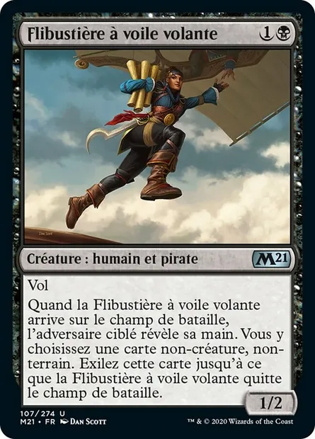 Flibustière à voile volante, carte Magic M21 107 — extension Core Set 2021