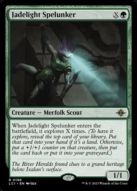 Jadelight Spelunker, Magic card LCI 196 — The Lost Caverns of Ixalan set