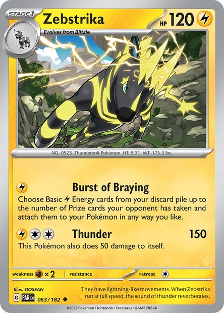 Zebstrika, Pokémon card PAR 063 — Paradox Rift set