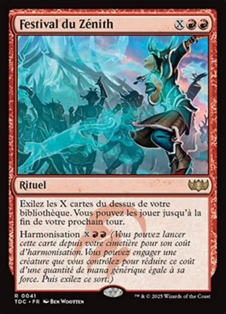 Festival du Zénith, carte Magic TDC 41 — extension Tarkir: Dragonstorm Commander