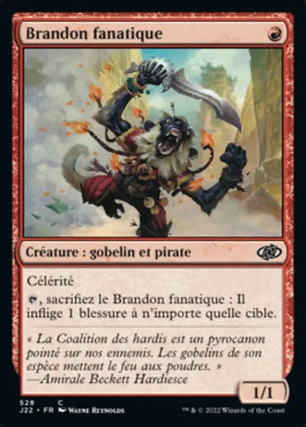 Brandon fanatique, carte Magic J22 528 — extension Jumpstart 2022