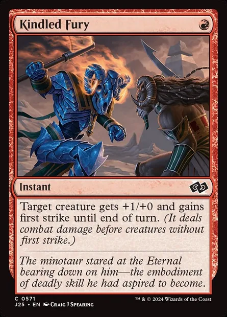 Kindled Fury, Magic card J25 571 — Foundations Jumpstart set