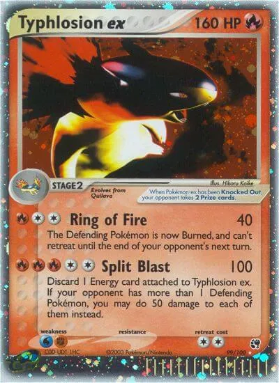 Typhlosion ex, Pokémon card SS 99 — Sandstorm set