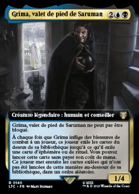 Gríma, valet de pied de Saruman, carte Magic LTC 140 — extension Tales of Middle-earth Commander