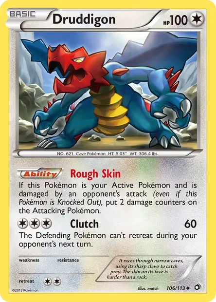 Druddigon, Pokémon card LTR 106 — Legendary Treasures set