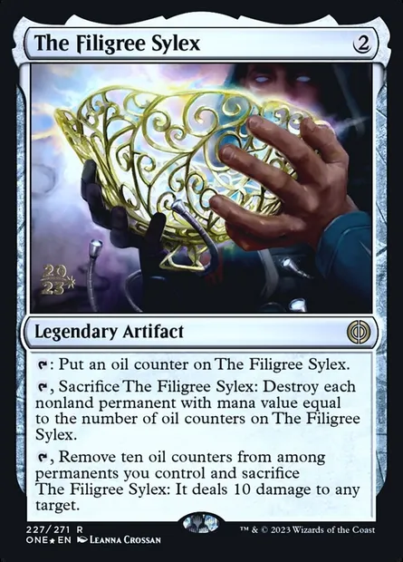 Le Sylex de filigrane, carte Magic PONE 227s — extension Phyrexia: All Will Be One Promos