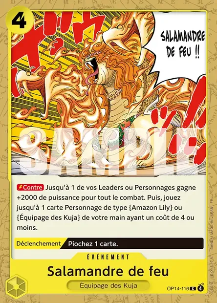 Salamandre de feu, carte One Piece OP14-116 — extension LES SEPT DE LA MER D'AZUR