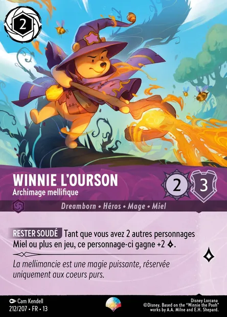 Winnie l'Ourson - Archimage mellifique, carte Disney Lorcana CH13-212 — extension Invasion Epineuse!