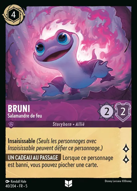 Bruni - Salamandre de feu, carte Disney Lorcana CH5-040 — extension Ciel Scintillant