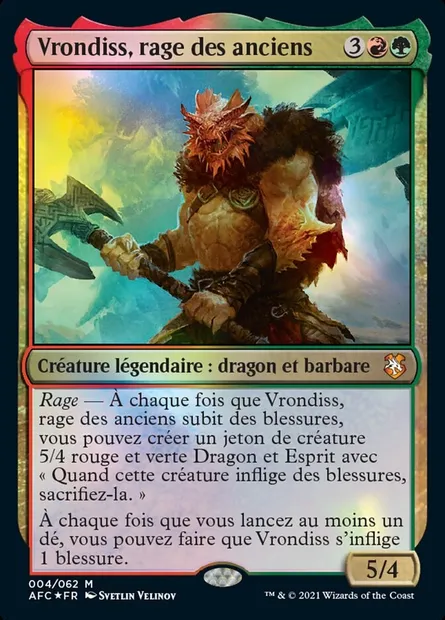 Vrondiss, rage des anciens, carte Magic AFC 4 — extension Forgotten Realms Commander