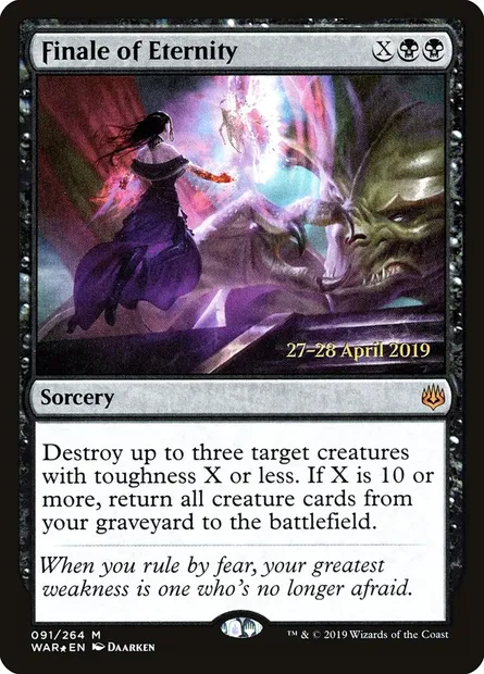 Summum de l'éternité, carte Magic PWAR 91s — extension War of the Spark Promos