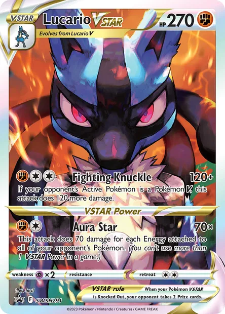 Lucario VSTAR, Pokémon card SWSH 291 — SWSH Black Star Promos set