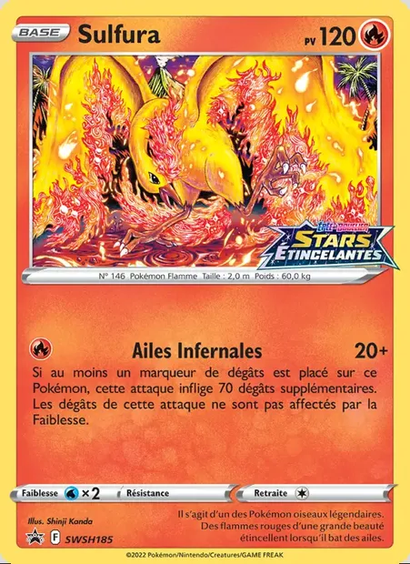 Sulfura, carte Pokémon SWSH 185 — extension Promo SWSH