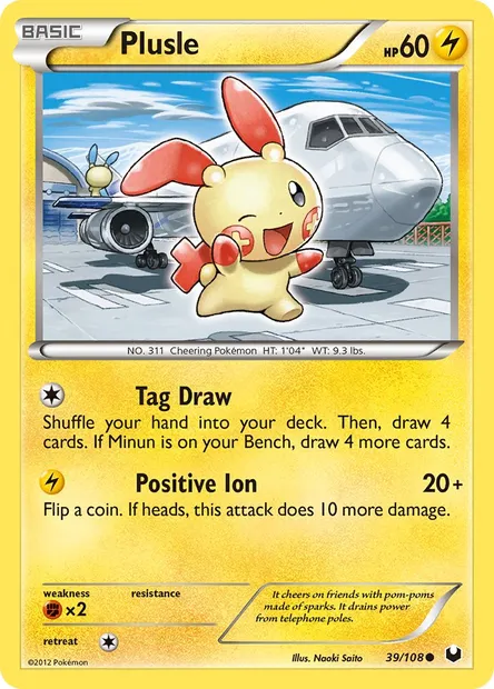 Plusle, Pokémon card DEX 39 — Dark Explorers set