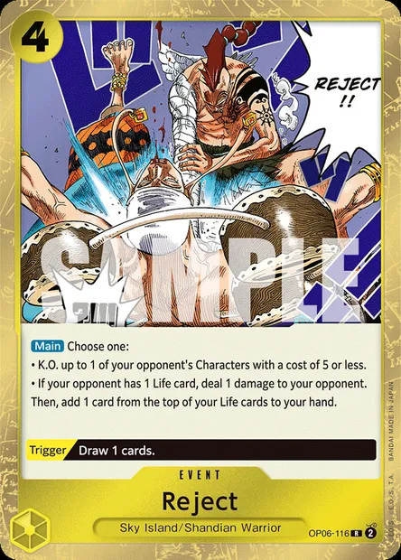 Reject, carte One Piece OP06-116 — extension ONE PIECE CARD THE BEST