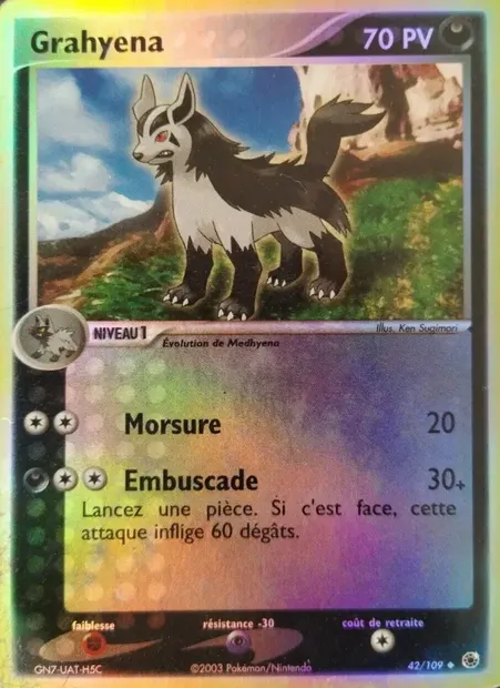 Grahyèna, carte Pokémon RS 42 — extension EX Rubis & Saphir