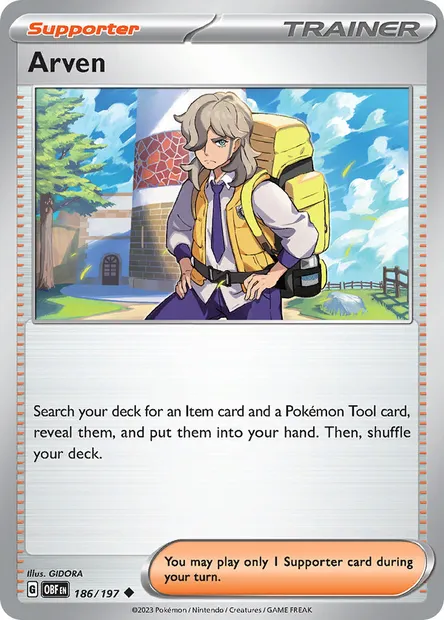 Arven, Pokémon card OBF 186 — Obsidian Flames set