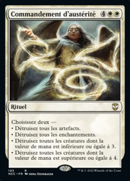 Commandement d'austérité, carte Magic NCC 193 — extension New Capenna Commander