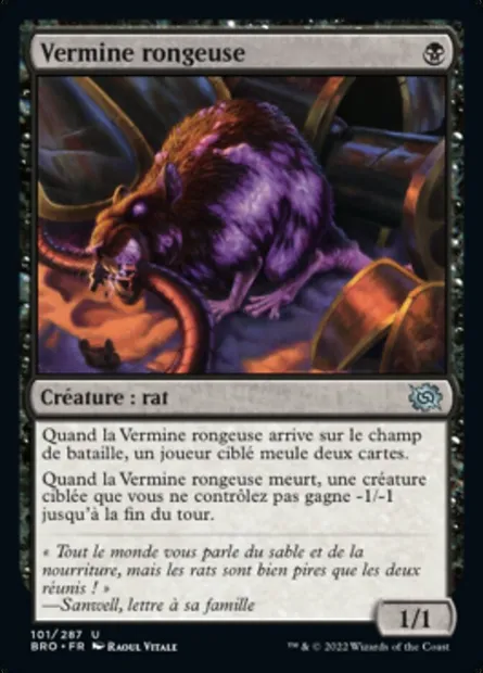 Vermine rongeuse, carte Magic BRO 101 — extension La Guerre Fratricide