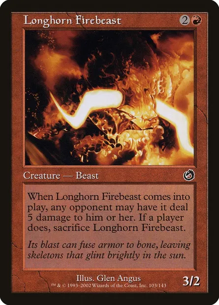 Longhorn Firebeast, Magic card TOR 103 — Torment set