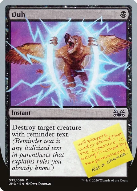 Duh, Magic card UND 35 — Unsanctioned set