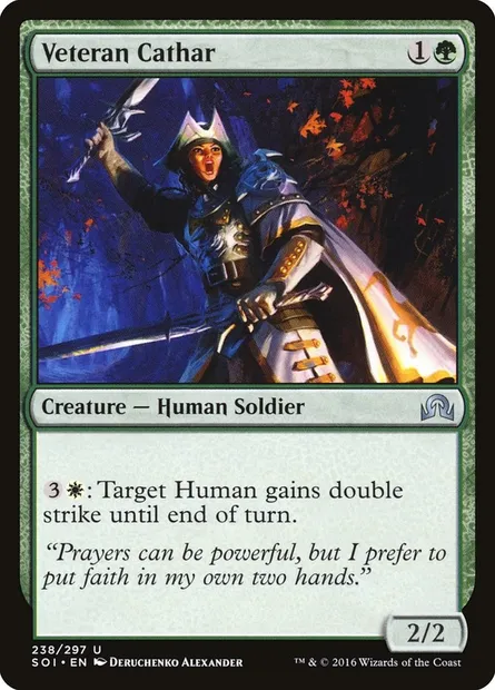 Veteran Cathar, Magic card SOI 238 — Shadows over Innistrad set