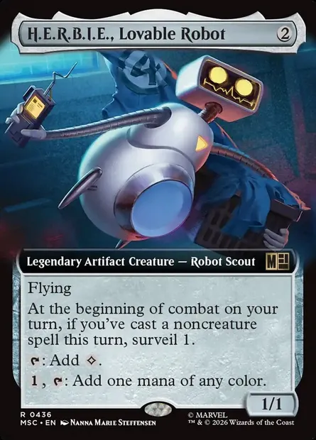 H.E.R.B.I.E., Lovable Robot, Magic card MSC 436 — Marvel Super Heroes Commander set