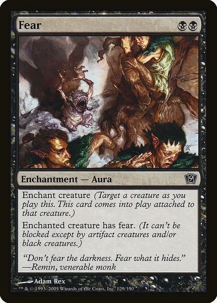 Peur, carte Magic 9ED 129★ — extension Neuvième Edition