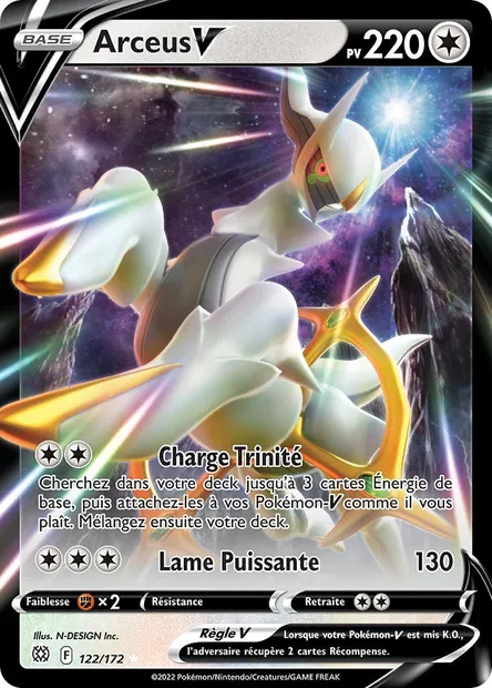 Arceus V, carte Pokémon BRS 122 — extension Stars Étincelantes
