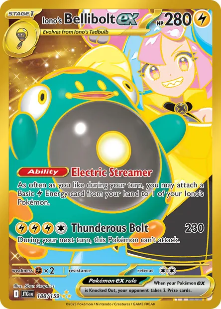 Iono's Bellibolt ex, Pokémon card JTG 188 — Journey Together set