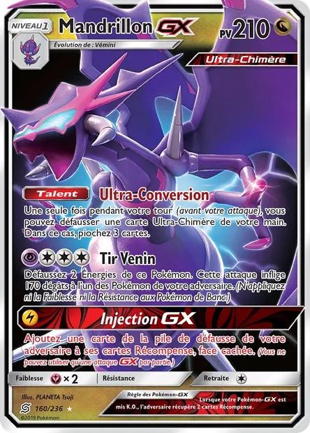 Mandrillon GX, carte Pokémon UNM 160 — extension Harmonie des Esprits