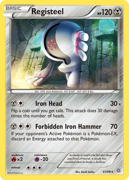 Registeel, Pokémon card AOR 51 — Ancient Origins set