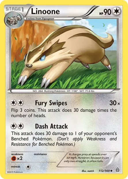 Linoone, Pokémon card PRC 112 — Primal Clash set
