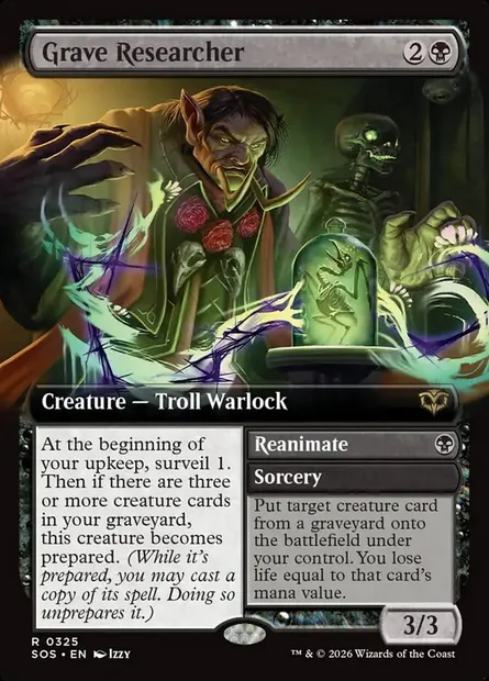 Grave Researcher // Reanimate, Magic card SOS 325 — Secrets of Strixhaven set