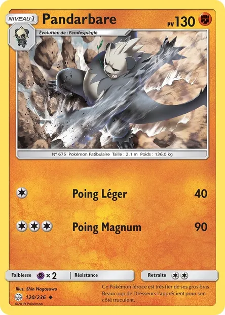 Pandarbare, carte Pokémon CEC 120 — extension Éclipse Cosmique