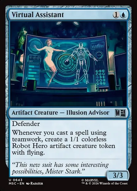 Virtual Assistant, Magic card MSC 643 — Marvel Super Heroes Commander set