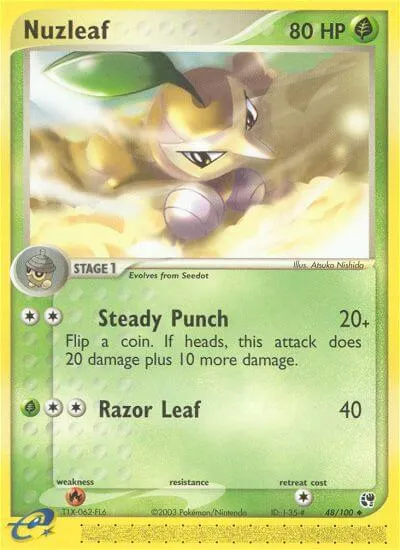 Nuzleaf, Pokémon card SS 48 — Sandstorm set