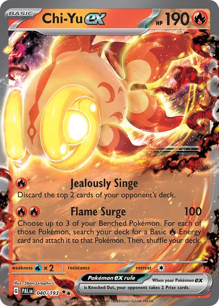 Chi-Yu ex, Pokémon card PAL 040 — Paldea Evolved set