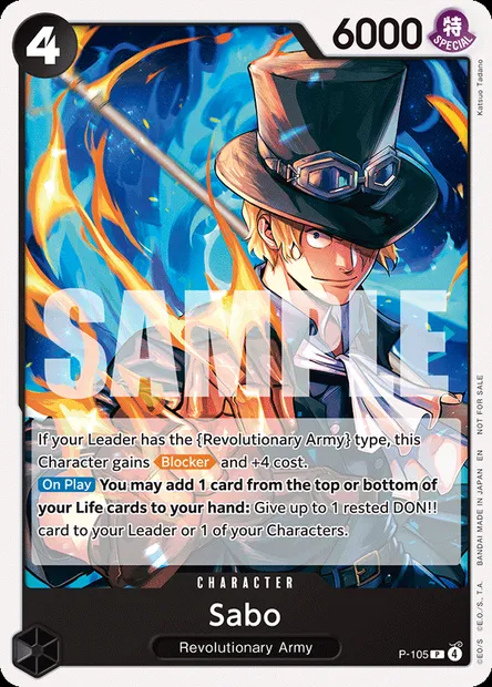 Sabo, One Piece card P-105 — Promotion card set
