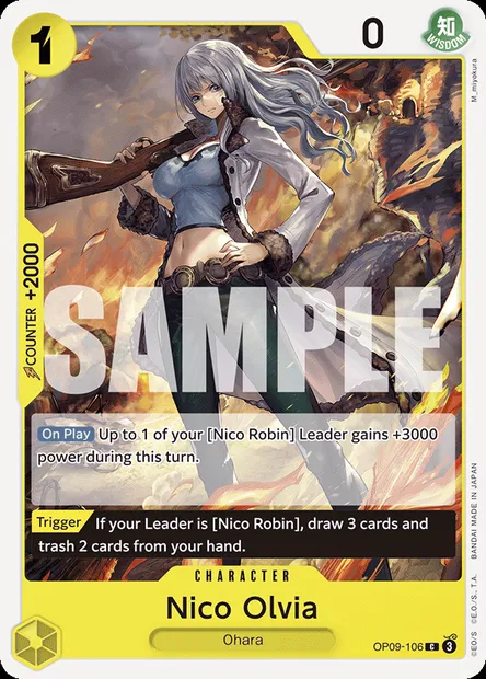 Nico Olvia, One Piece card OP09-106 — EMPERORS IN THE NEW WORLD set