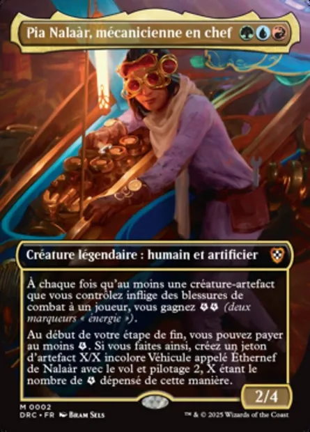 Pia Nalaàr, mécanicienne en chef, carte Magic DRC 2 — extension Aetherdrift Commander