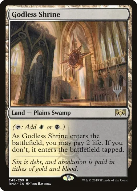 Godless Shrine, Magic card PRNA 248p — Ravnica Allegiance Promos set
