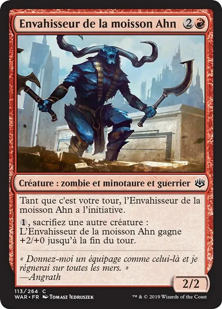 Envahisseur de la moisson Ahn, carte Magic WAR 113 — extension La guerre des Planeswalkers