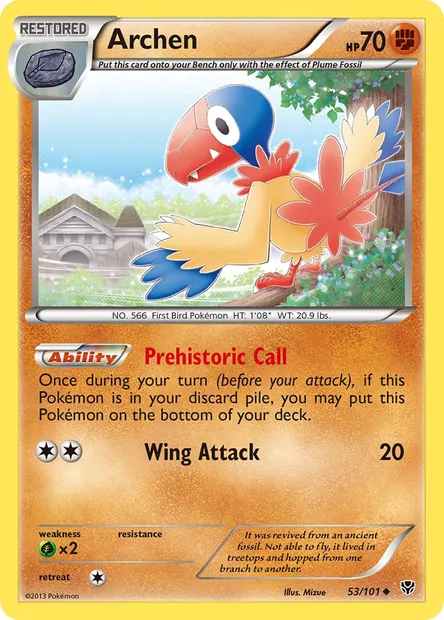 Archen, Pokémon card PLB 53 — Plasma Blast set