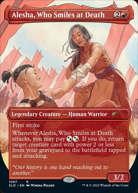 Alesha, Celle-qui-sourit-devant-la-mort, carte Magic SLD 1007 — extension Secret Lair Drop