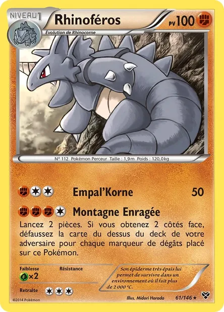 Rhinoféros, carte Pokémon XY 61 — extension XY