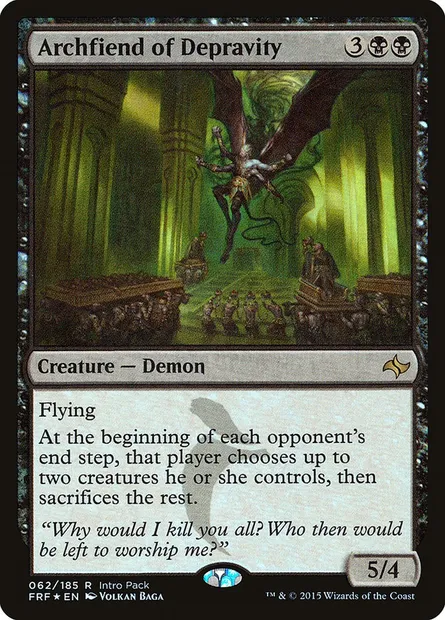 Archfiend of Depravity, Magic card PFRF 62 — Fate Reforged Promos set