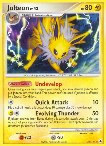 Jolteon, Pokémon card RR 26 — Rising Rivals set