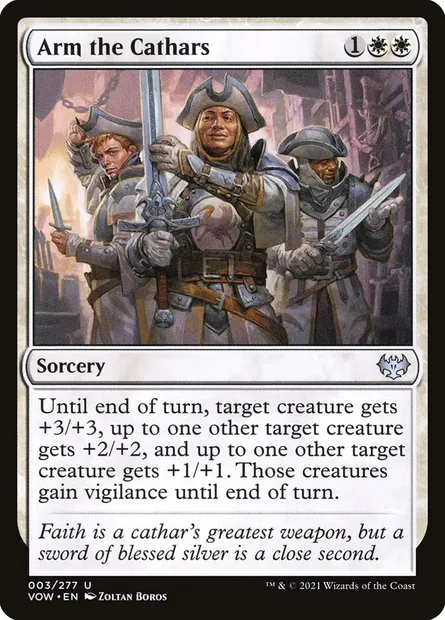 Arm the Cathars, Magic card VOW 3 — Innistrad: Crimson Vow set