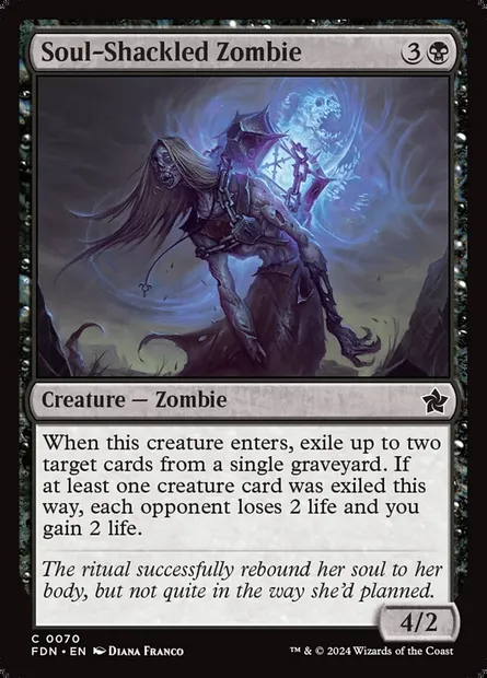 Soul-Shackled Zombie, Magic card FDN 70 — Foundations set